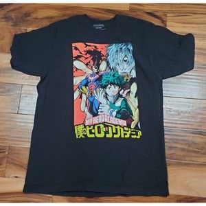 Anime Funimation My Hero Academia All Might Black Graphic T Shirt Size large
